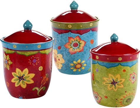 set of 3 kitchen canisters|3 piece ceramic canister set.